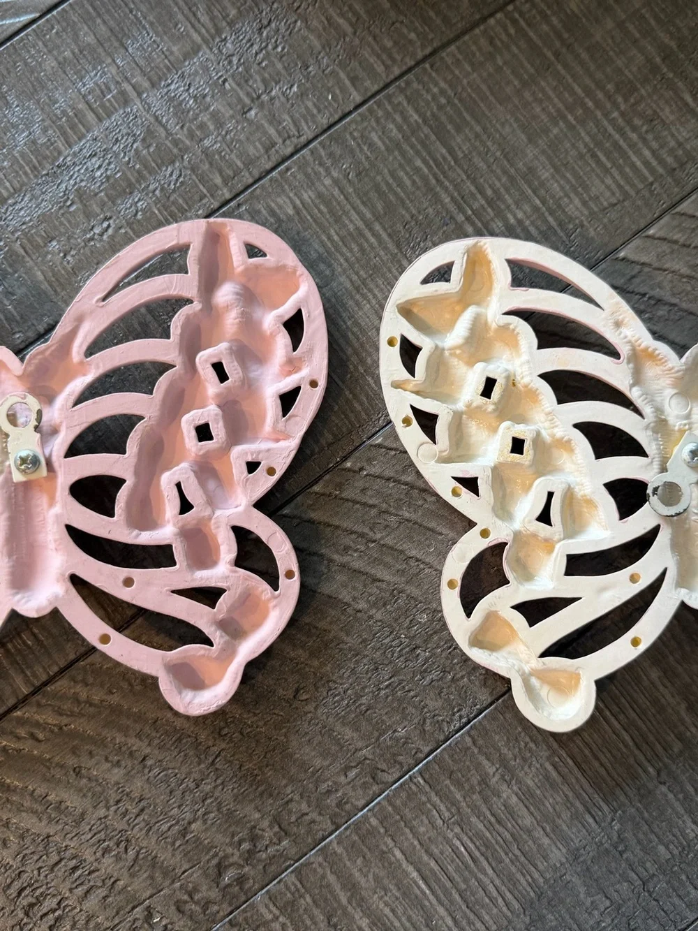 Vintage Pink Decorative Butterfly Wall Accents - Set of 2